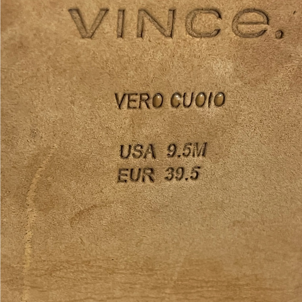Vince Navina Leather Platform Clogs Tan Brown Block Heel Mule Minimalist — 9.5 - Picture 16 of 16